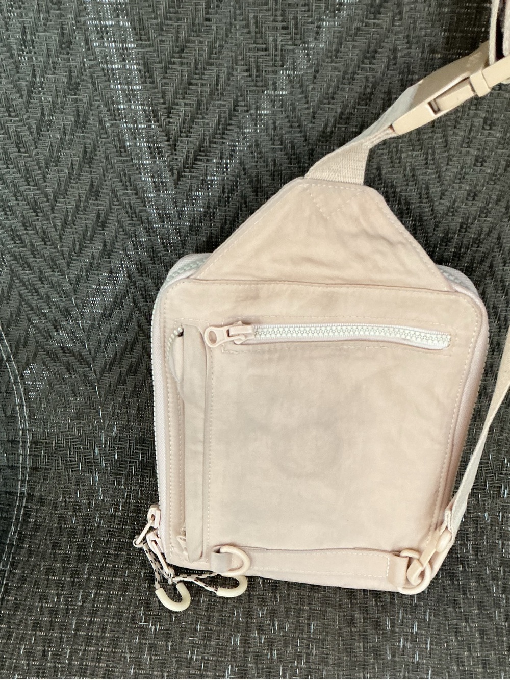Beis Sport Sling Bag in Peach Nylon - Picture 2 of 7